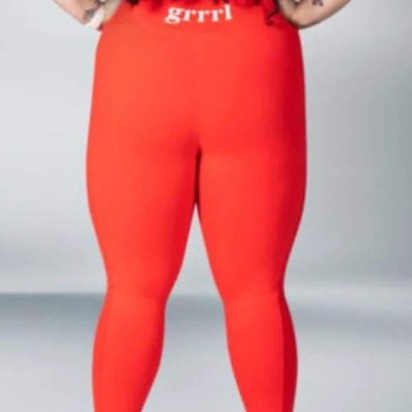 Grrrl Really Red Sheen Leggings Sz: SAM/XXL - Picture 2 of 9